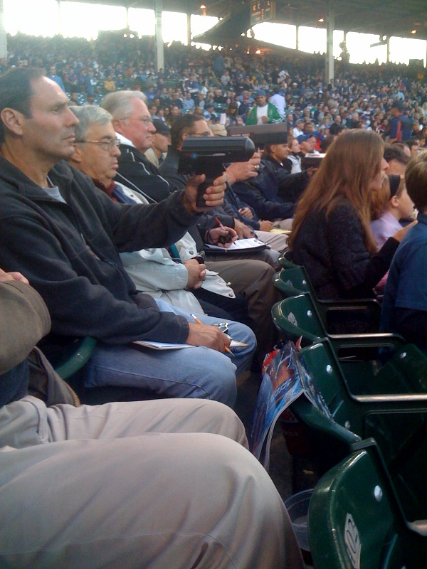 By fortunate accident, I ended up in Scouts' Row at Wrigley Field for the 2009/0901/Game with Houston.
