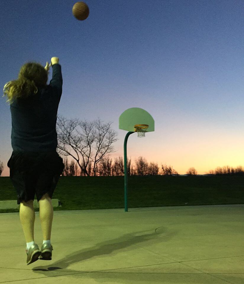 shootin' baskets at the local park, Emeral Glen Park in Dublin, CA